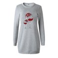thumbnail image 4 of KANG Cozy Christmas Hoodie Dress | Women's Long Sleeve Casual Sweater Dress with Festive PrintGreyL, 4 of 4