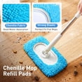 thumbnail image 3 of KKFEN-6 Pack Reusable Microfiber Mop Pads Compatible with Sweeper Mops, Replacement Mopping Pads Dry Sweeping Cloths, Washable Chenille Flat Mops Refills for Mopping Floor Cleaning (Mop is not Includ, 3 of 4