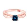 thumbnail image 5 of AoneJewelry 1/2 Carat 10K White, Yellow & Rose Gold Solitaire Blue Diamond Ring, 5 of 5