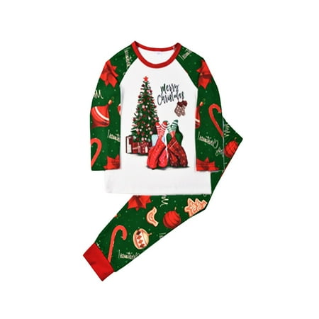 

Rovga Christmas Plaid Printed Loungewear Christmas Family Matching Parent-Child Pajamas Long Sleeve Home Sleepwear Parent-Child Clothing