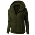 thumbnail image 2 of RUTAYY Women's Hoodie Half Zip Turndown Collar Solid Color Long Sleeve Loose Pullover with Front Pocket Green, 2 of 3