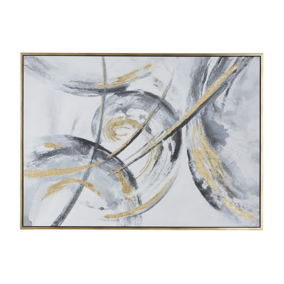 66" x 48" Abstract Framed Wall Art with Gold Frame, by DecMode