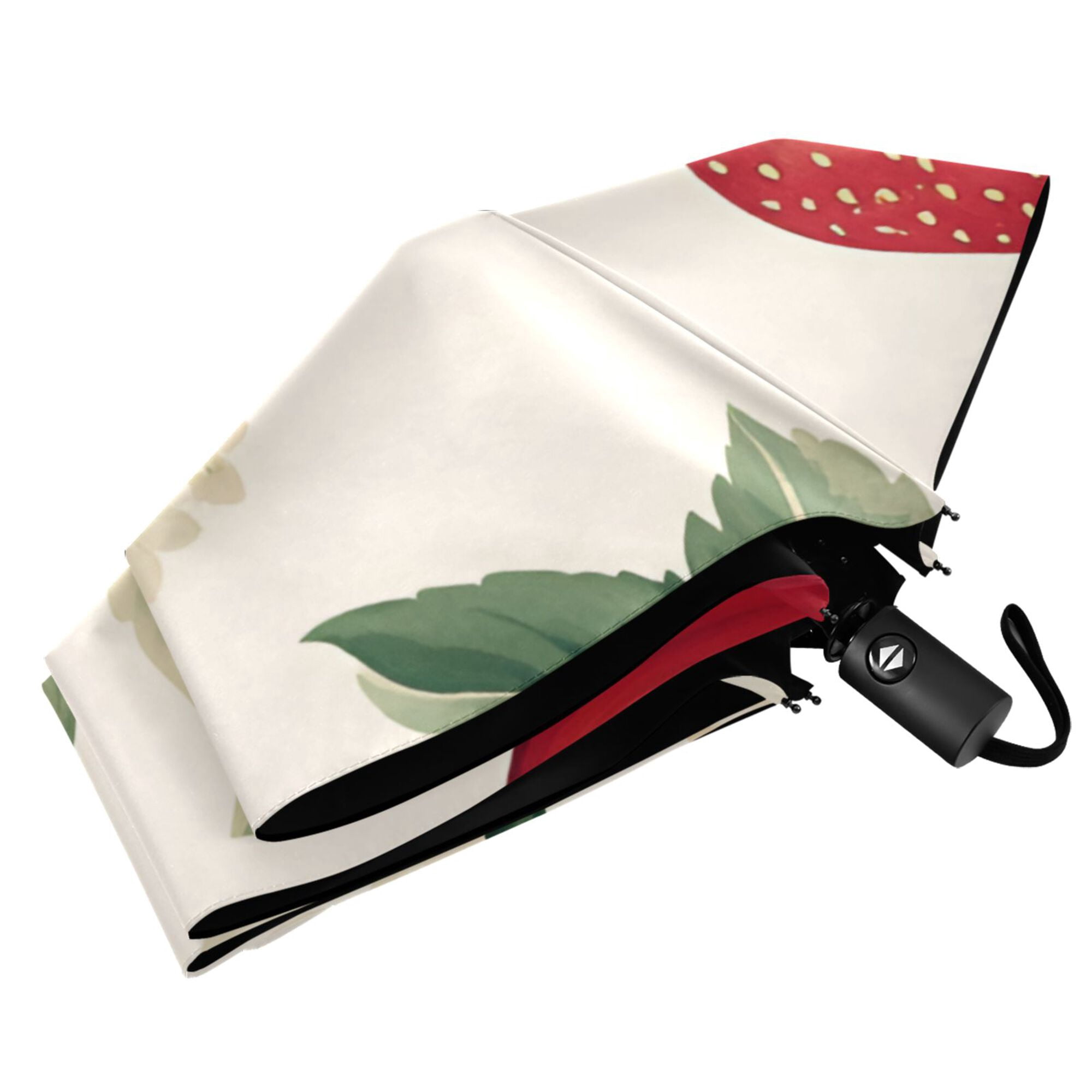 FORMRS Travel Umbrella Folding Auto Open Close Windproof Rain UV Protection, Apples Flower Pattern