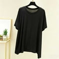 thumbnail image 1 of HongQid Chemises de Nuit pour Femmes à Manches Courtes, T-Shirts de Sommeil Confortables et Doux, Chemise de Nuit pour Femmes, Robe de Pyjama, Mignonne Tenue de Nuit en Modal, 1 of 5