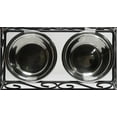 thumbnail image 3 of Gofetch Stainless Steel Pet Food Bowl with Double Diner in Black and Silver, 3 of 5