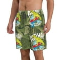 thumbnail image 2 of Goofa Surfing Dinosaur Printed Mens Swim Trunks Summer Quick Dry Short Beach Swimwear Bathing Suits-3X-Large, 2 of 9