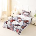 thumbnail image 3 of Manfei Terrazzo Tile Twin Sheets, Modern Stone Mosaic Bedding, Reddish Brown, 3 Pieces, 1 Flat Sheet, 1 Fitted Sheet and 1 Pillowcase, 3 of 6