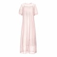 thumbnail image 5 of XIAOCHA Women's Open Knit Cover-Up Dress Crew Neck Short-Sleeve Summer Beach Maxi Dress, 5 of 6