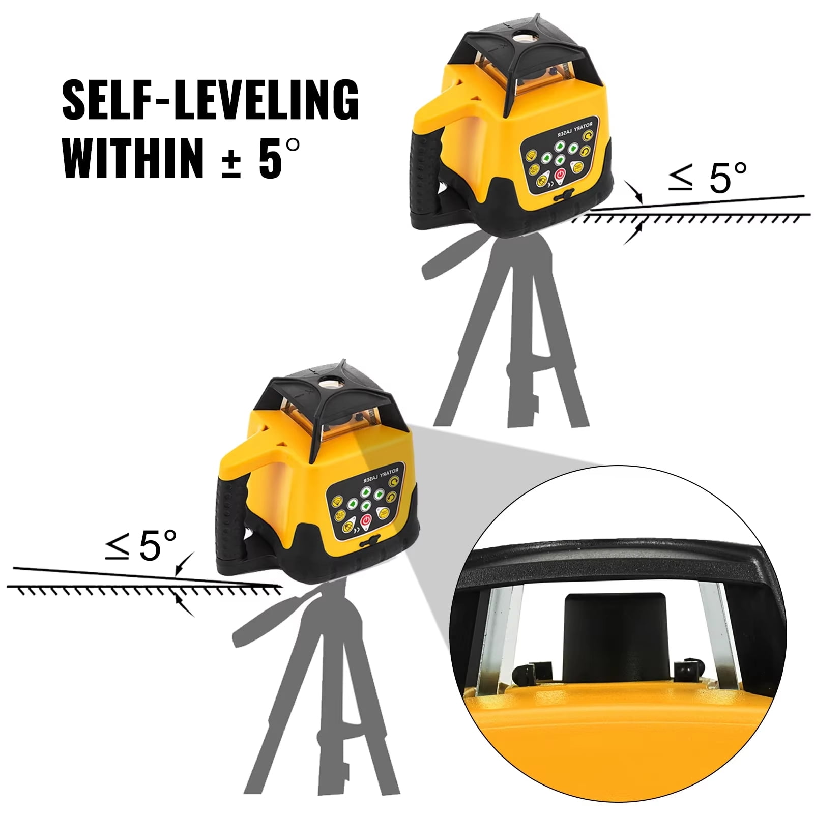 SHENGJINSH 360 Laser Level Machine Rotary Red Cross Line Laser Leveler Self-Leveling 500m Scanning Measurement Tools