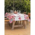 thumbnail image 2 of Outdoor Tablecloth with Umbrella Hole and Zipper, Valentine's Day Rectangle Table Cloth 54x80 Inch Waterproof Tablecloth, Spring Watercolor Cake Pink Red Picnic Table Cover for Patio Camping, 2 of 7