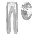 thumbnail image 4 of Aislor Girls Jazz Dance Outfit Mock Neck Short Sleeve Sequins Metallic Back Invisible Zipper Crop Top with Pants Silver 16, 4 of 7