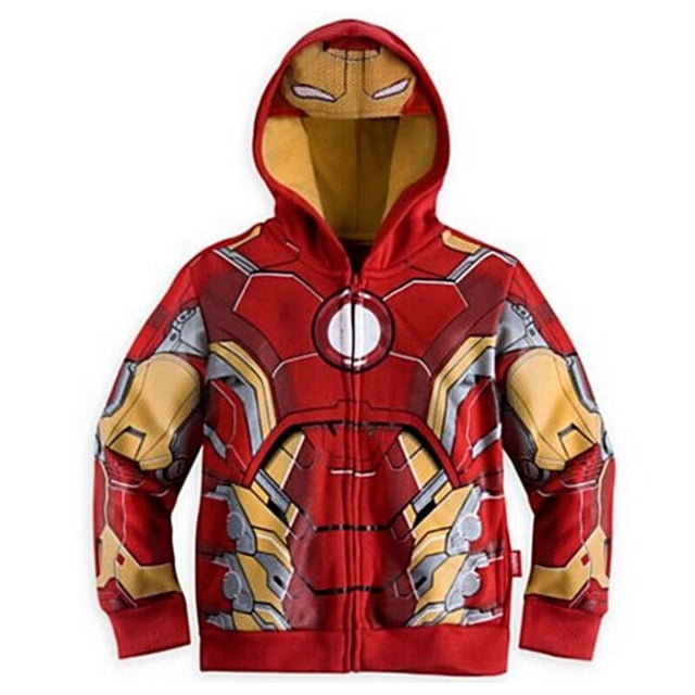 Sudadera Marvel Hulk Spider-Man Capitán América Vengadores Suéter Dibujos Animados Top Cremallera Ropa para Niños 100cm
