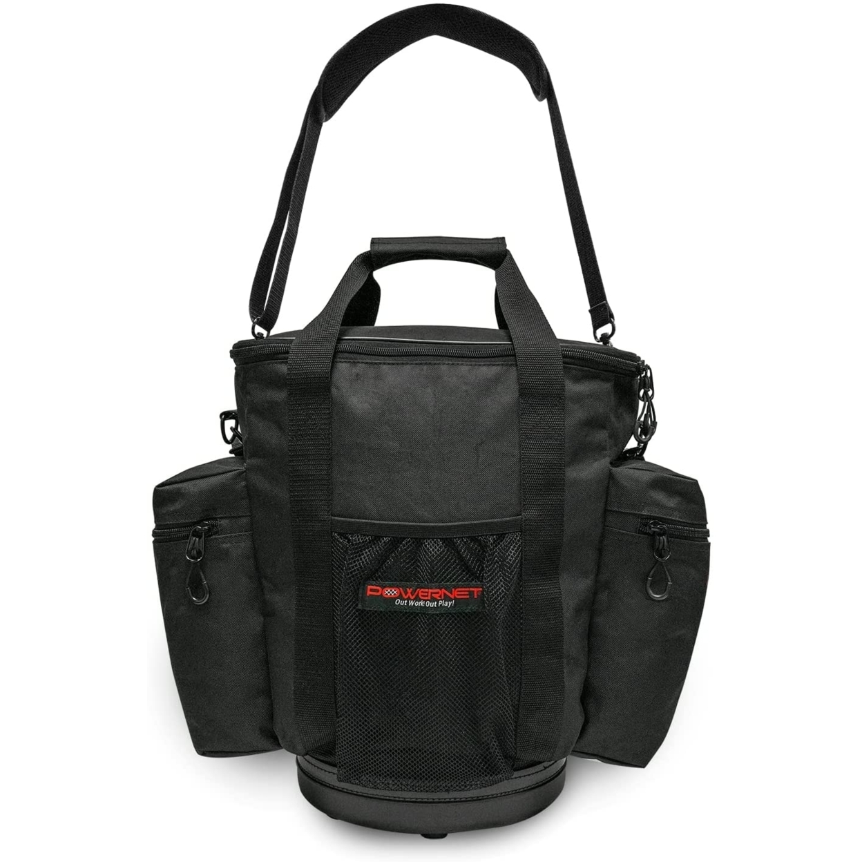 PowerNet Soft Bucket Carry Bag, Ball Bucket Replacement with Shoulder Strap & Pocket Organizer to Carry or Store Softball & Baseball Gear (Softside)