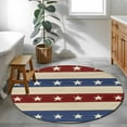 thumbnail image 4 of 4th of July Round Rugs 3ft, Blue Red Star Striped Independence Day Non Slip Washable Rug Runner, Low Pile Indoor Floor Carpet Mat Bathroom Rugs for Living Room, Bedroom, Kids Room, 4 of 9