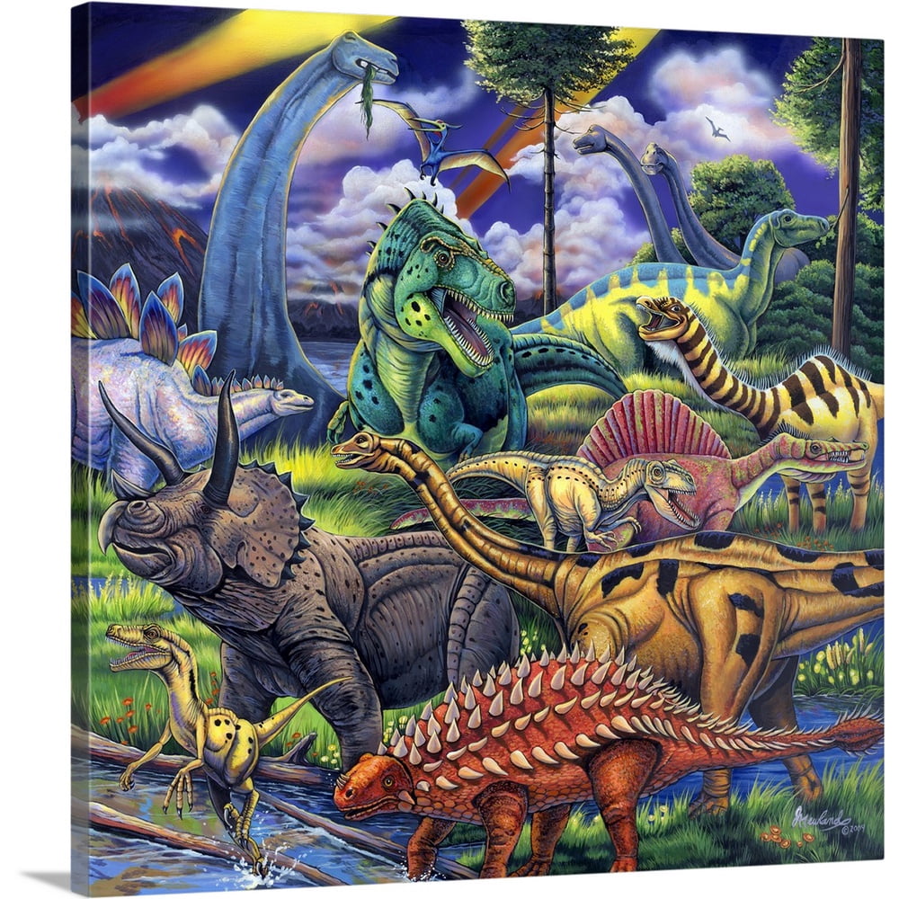 dinosaur painting canvas