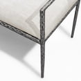 thumbnail image 2 of Lalia Modern Upholstered 59-inch Hammered Metal Accent Bench, Gunmetal, 2 of 13