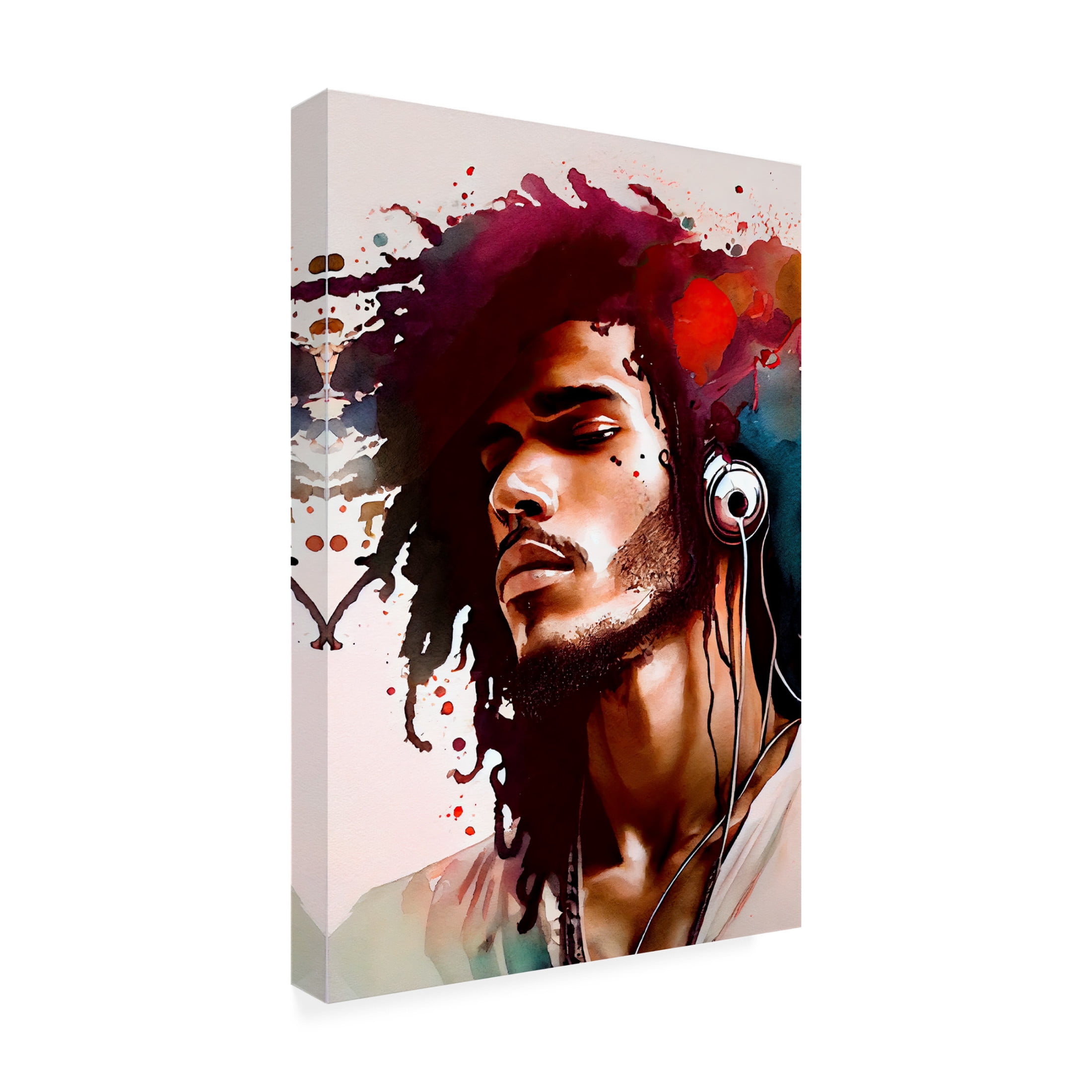 Canvas Wall Art - Sasha 'Music Man III' Wall Art for Living Room, Bedroom, or Office Décor by Trademark Fine Art - 30 x 47 Inches