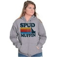 thumbnail image 4 of Idaho Potato Land Spud Muffin Funny Unisex Fleece Graphic Zip Up Hoodie Brisco Brands 2X, 4 of 5