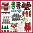 thumbnail image 2 of Colgante de árbol de Navidad con forma de Papá Noel, cascabeles, lazos de copos de nieve, bolsas de la suerte con forma de estrella, adornos de alce, colgante para árbol de Navidad de Año Nuevo 2025, 2 of 5