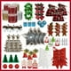thumbnail image 2 of Colgante de árbol de Navidad con forma de Papá Noel, cascabeles, lazos de copos de nieve, bolsas de la suerte con forma de estrella, adornos de alce, colgante para árbol de Navidad de Año Nuevo 2025, 2 of 5