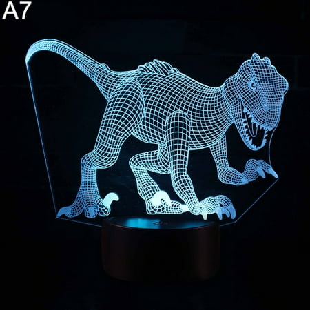 

Dinosaur 3D Illusion Color Changing LED Desk Light Child Room Table Night Lamp