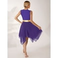 thumbnail image 3 of zdhoor Robe de Danse Maman et Moi Métallique Sans Manches Ballet Louange Moderne Robe Lyrique Costume de Performance Violet TTG, 3 of 8
