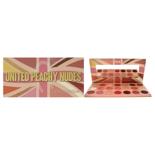 Paleta de sombras y pigmentos prensados United Peachy Nudes 21 Rude Cosmetics Sombra de ojos 0.74 oz