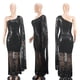 thumbnail image 5 of Vestido Nagfar, sexy, con lentejuelas brillantes, un solo hombro, negro, 5 of 6