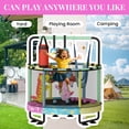 thumbnail image 4 of MIERES 55" Kids Trampoline with Swing & Basketball Hoop, 500lbs Heavy Duty Reinforced Frame, 7-in-1 Indoor/Outdoor Play Center with Safety Net for Toddlers Ages 3-8, Star, 4 of 9