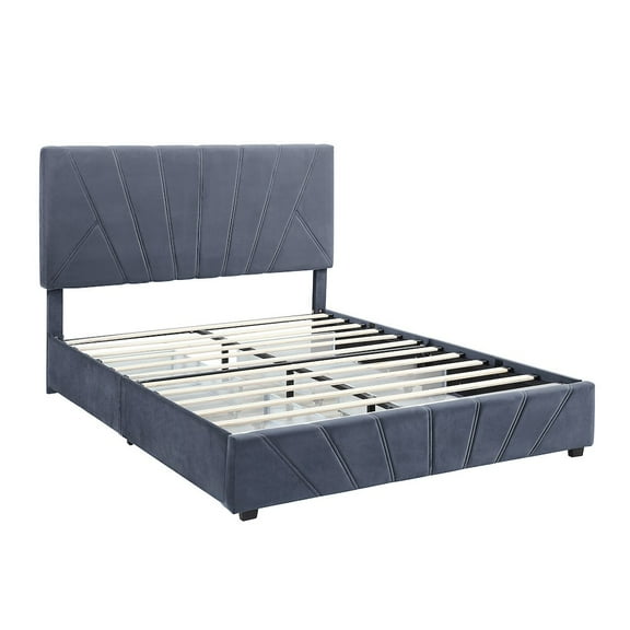 Furniture of America Harper Fabric Upholstered Bed with 4-Drawer