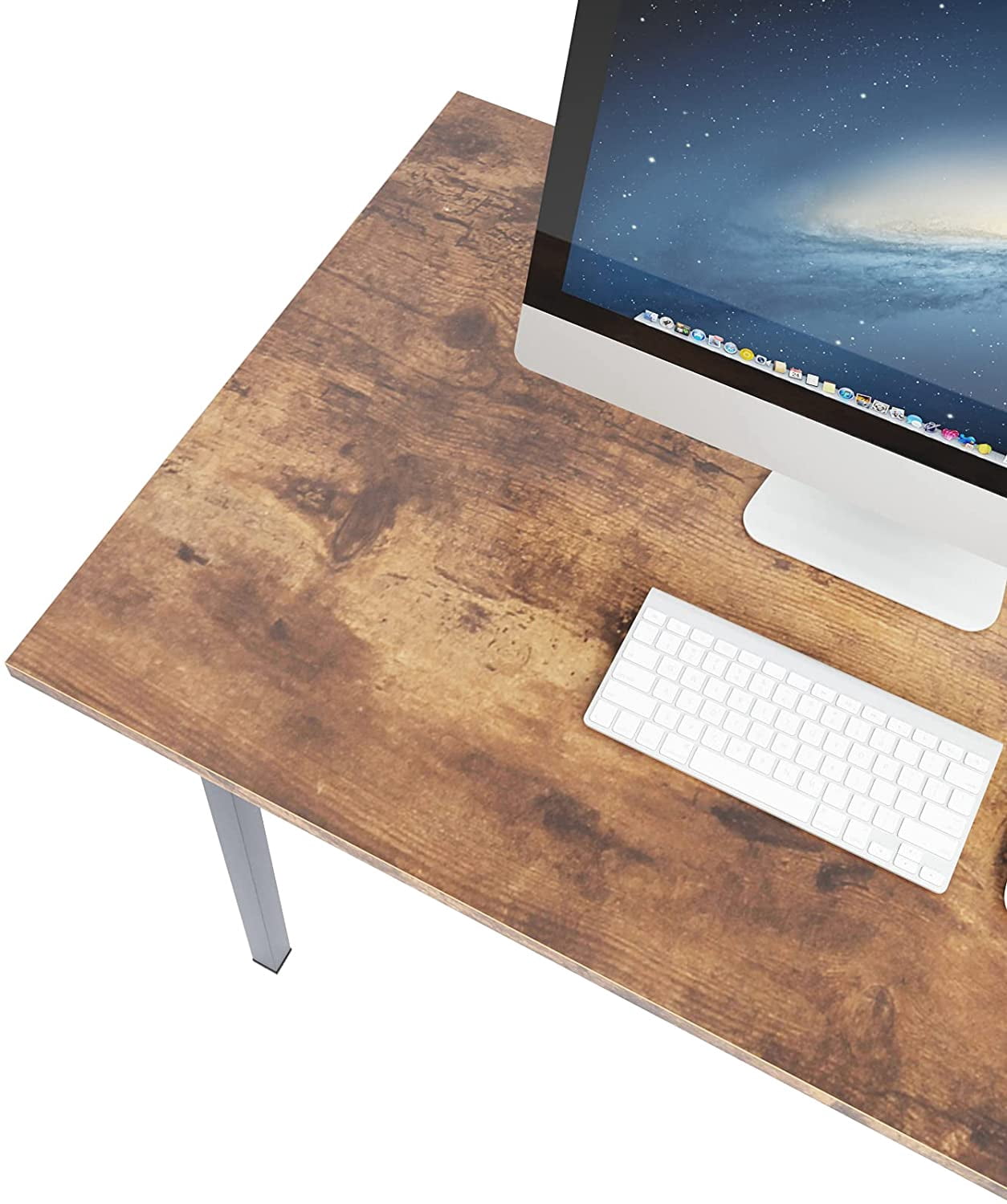 SOGES 62 inches Folding Table Computer Table Workstation No Install Needed, Rustic Brown