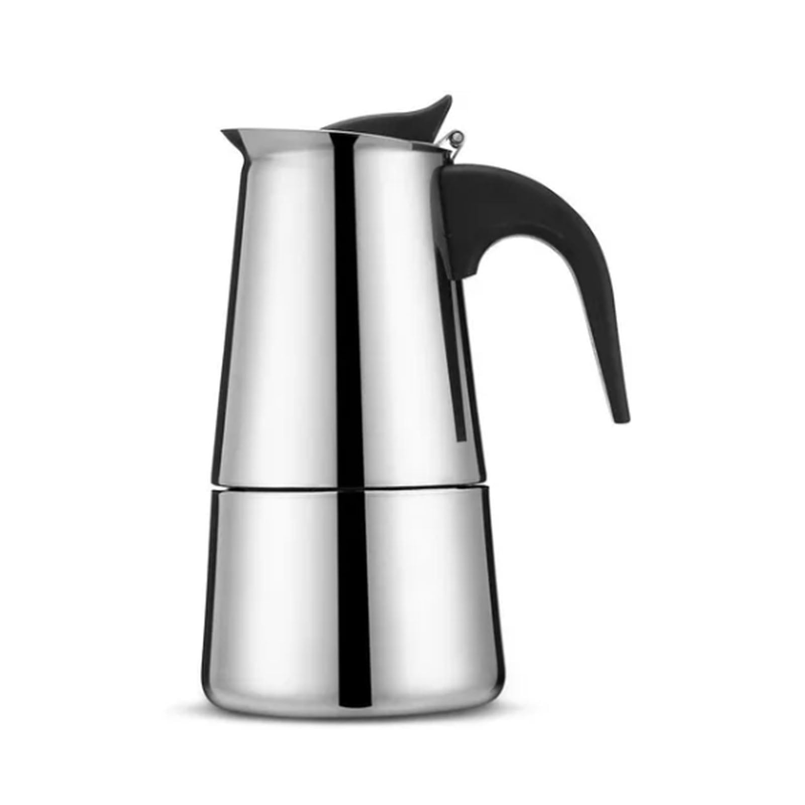 300ML Moka Pot Stainless Steel Italian Ergonomic Design Insulated Coffee Pot for Home