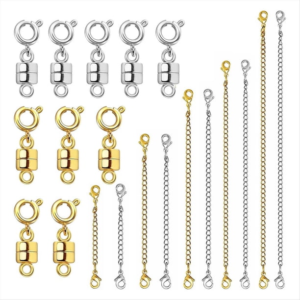 Extensor de Collar y Magnético, Extensores de Cadena de y Plata para Collares, Pulseras y Joyas.