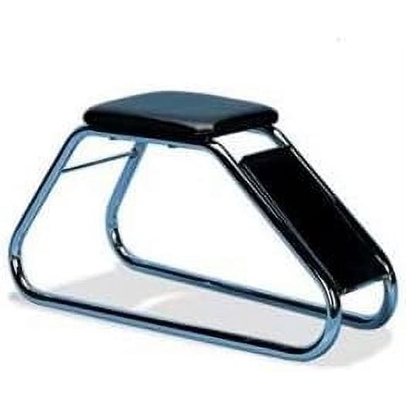 SHOE FITTING STOOL CHROME WITH BLACK PADDED SEAT$$Office