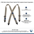 thumbnail image 4 of CTM  Elastic Plastic Clip-End TSA Compliant Airport Suspenders (Men), 4 of 4
