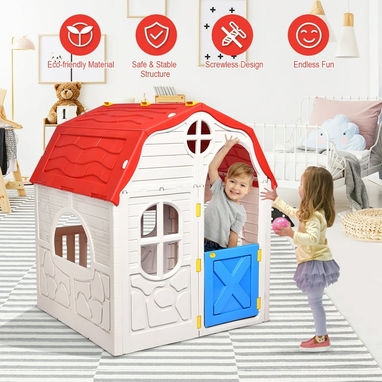 Click N' Play Giant Kids Foam Playhouse Play Tent for Boy and Girls Indoor  and Outdoor, Interlocking Eva Foam Tiles.