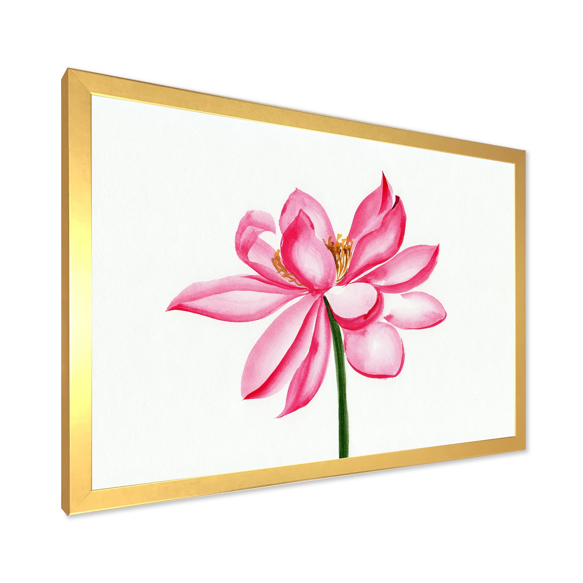 Designart 'Ancient Detail of A Pink Lotus' Traditional Framed Art Print