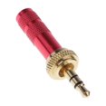thumbnail image 1 of facefd 3.5mm Screw Lock Stereo Jack Male Plug Metal Audio Solder Adapter red, 1 of 7