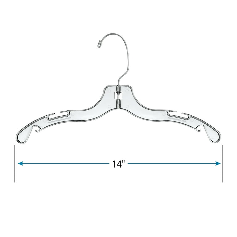 Junior Dress Hanger - 14 Clear - 100/Carton – Omaha Fixture