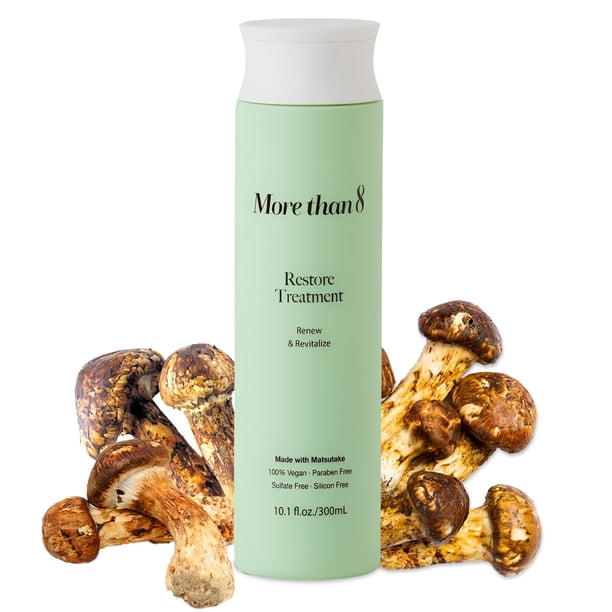 Morethan8 Restore Acondicionador Anticaída y Crecimiento del Cabello con Extracto de Matsutake - Acondicionador de Hidratación Profunda y Fortalecimiento del Cabello 300ml - Vegano Sin Parabenos par