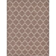 thumbnail image 1 of Unique Loom Trellis Collection Casual Moroccan Lattice Transitional Indoor and Outdoor Flatweave Area Rug, 9' x 12', Brown/Beige, 1 of 1