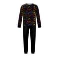 thumbnail image 4 of HTHLVMD Family Matching Pajamas, Halloween Sleep Set, Long Sleeve Loungewear, Halloween Multicolor Skull Pumpkin Allover Print Family Matching Pajamas Set, Long Sleeve Crew Neck 2 Piece Loungewear, S, 4 of 6