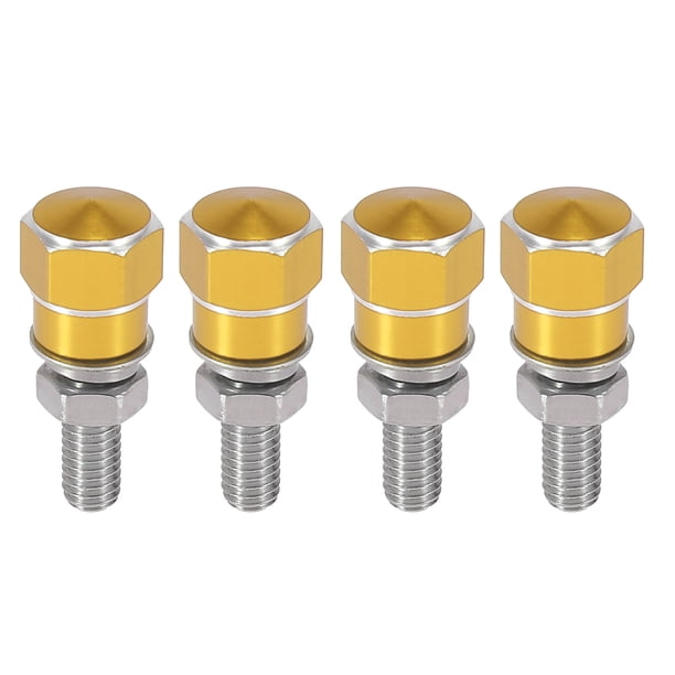 4 Piezas Universal Motocicleta Licencia Placa Marco Pernos Tornillos Dorado Tono