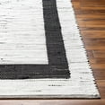 thumbnail image 4 of BoutiqueRugs Jaden Bordered Recycled Handmade Area Rug - Off White, Black White, Smoke - 6' x 9', 4 of 8