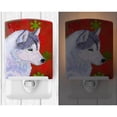 thumbnail image 2 of Caroline's Treasures SS4671CNL Siberian Husky Red Green Snowflake Holiday Christmas Ceramic Night Light, 6x4x3",, 2 of 2