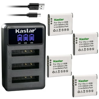 Kastar 4-Pack Battery & Charger For Olympus Cameras - Li-10B Li-12B Replacement