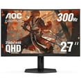 thumbnail image 1 of Restored AOC CQ27G4ZX 27" 2K QHD (2560 x 1440) 300Hz Curved Screen Gaming Monitor，Adaptive Sync Compatible; HDR; DisplayPort HDMI; Frameless Design, 1 of 7