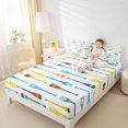 thumbnail image 4 of Manfei Colorful Paddle Full Size Sheets,Sailboat Ship Bed Sheets,Lake House Sheet Sets For Boys Girls,Breathable Home Decor,4-Piece, 4 of 7
