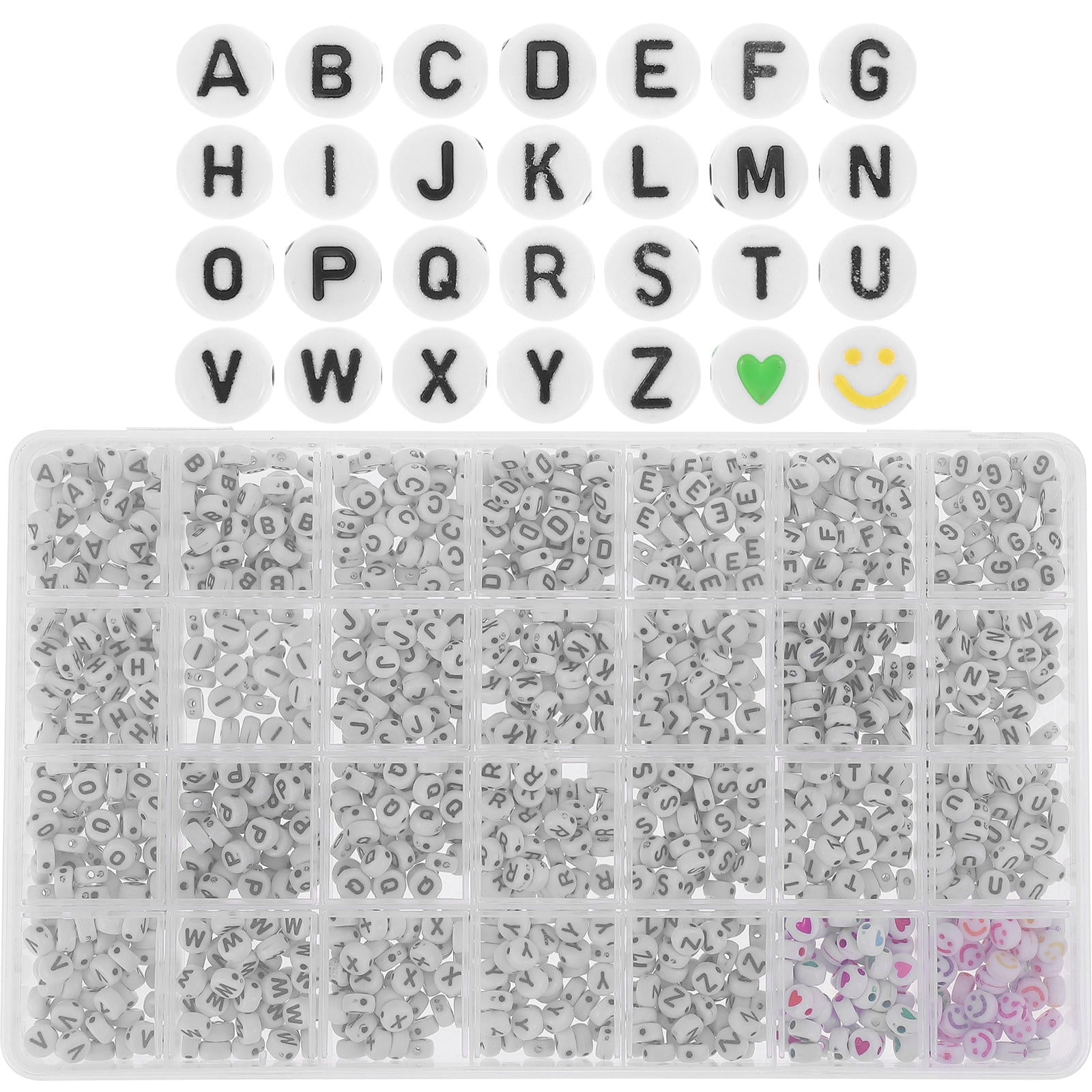 FRCOLOR 2 Boxes  Loose Beads English Letters Beads Jewelry Making Beads Acrylic Bracelet Charms