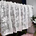 thumbnail image 1 of Cortinas transparentes de encaje floral - Cortinas cortas de gasa con bolsillo para barra para dormitorio y cocina, 42 x 18 pulgadas, 1 of 7